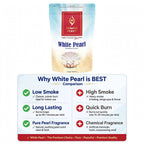 PowerPoint White Pearl Incense Sticks (110g) | White Jasmine & Lily | Powdery Accords | White Musk & Soft Amber | Zipper Moisture-Proof Pack