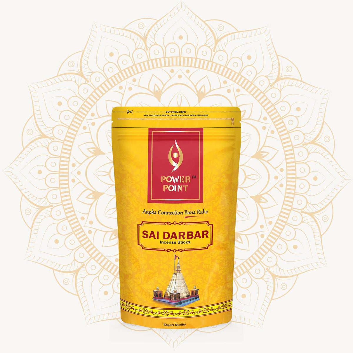 PowerPoint Sai Darbar Incense Sticks (110g) | Marigold & Rose Water | Sweet Honey & Benzoin | Sandalwood & Frankincense | 60 Mins Burn