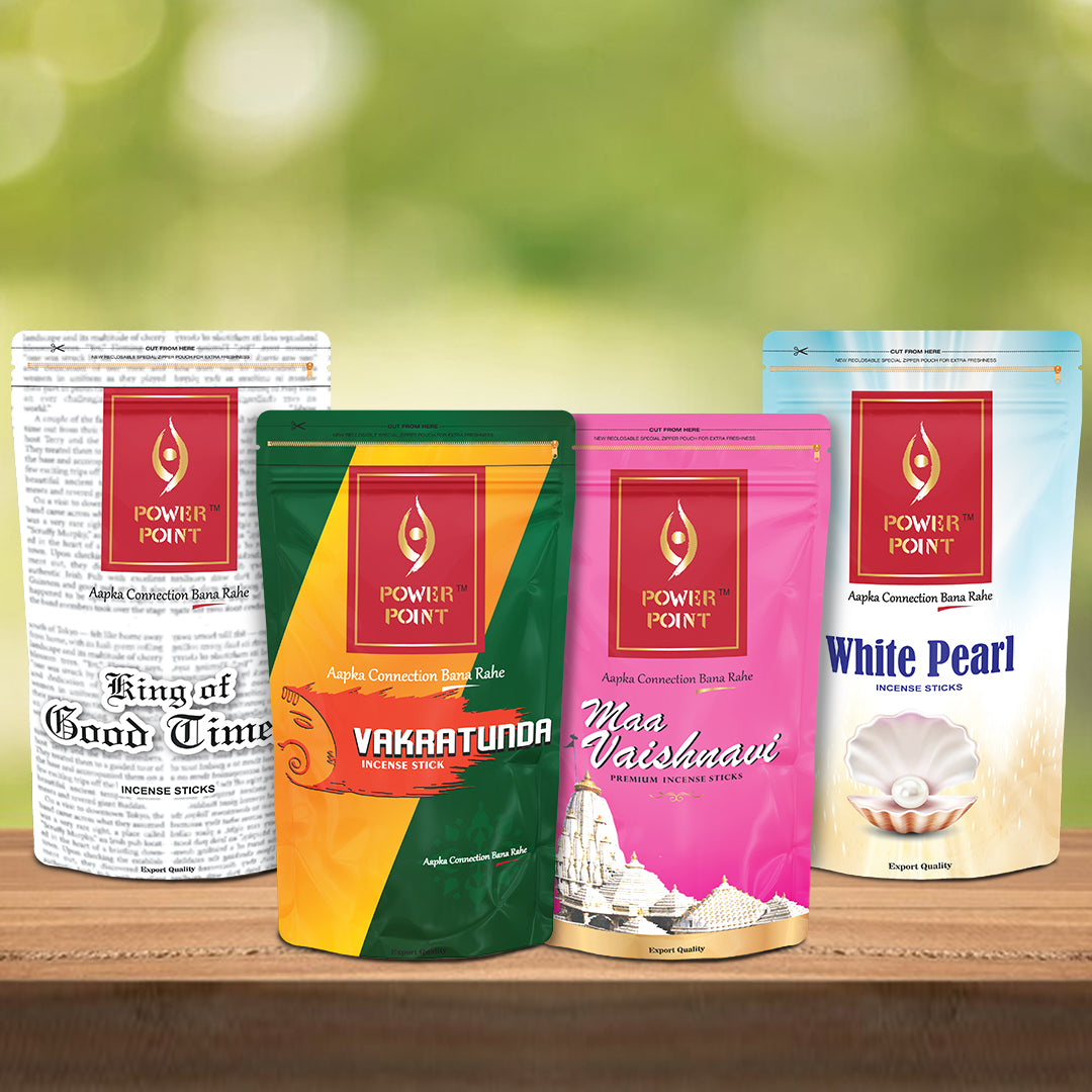 Zipper Pack of 4 - Vakratunda,Good times, Maa Vaishnavi,White pearl