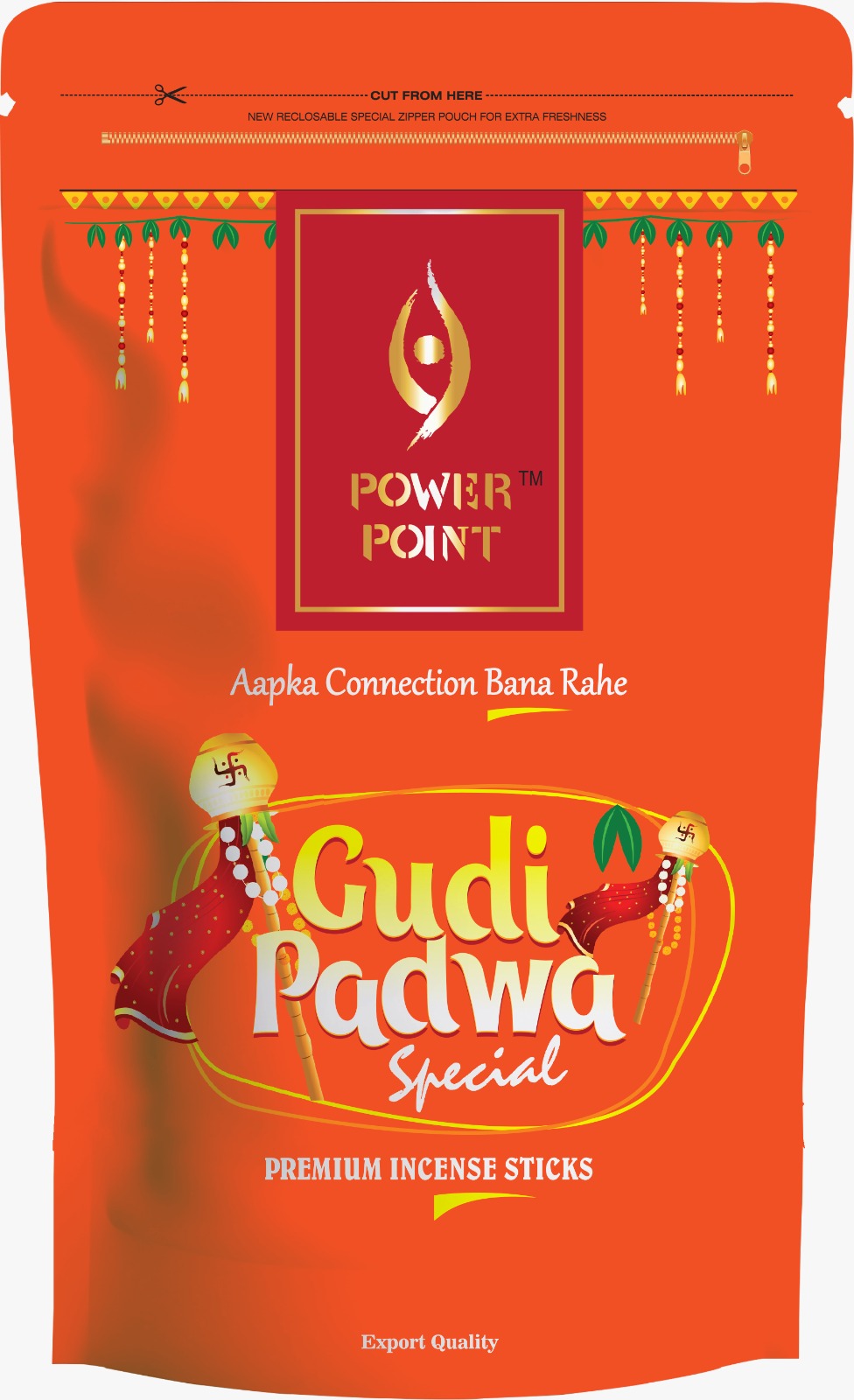 PowerPoint Gudi Padwa Special Incense Sticks (110g) | Luxury Gold Gilded Box | Neem, Jaggery & Mango Leaves | Festive Limited Edition